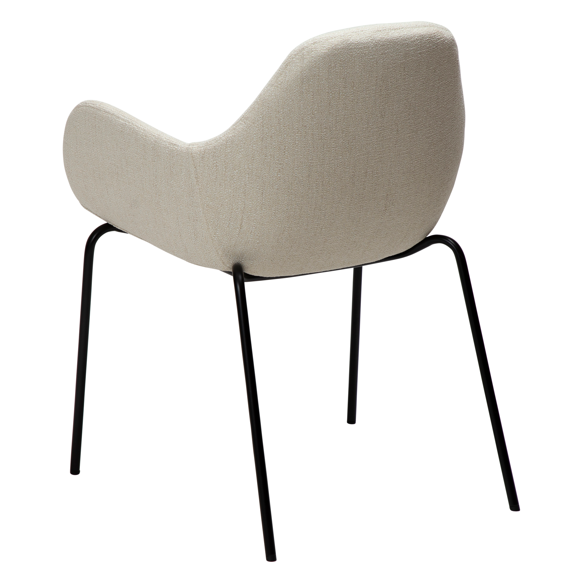 [var:Bezug=Einfach beiger Bouclé-Stoff mit schwarzen Beinen] ZIMMER Sessel