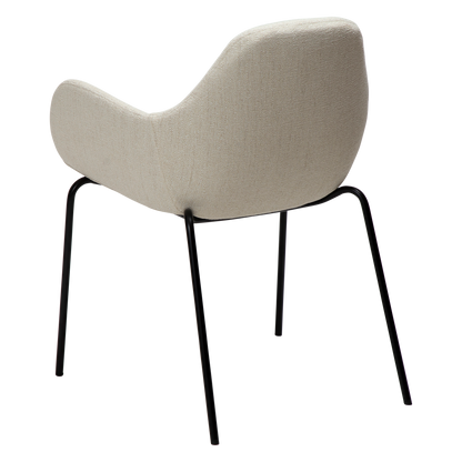 [var:Bezug=Einfach beiger Bouclé-Stoff mit schwarzen Beinen] ZIMMER Sessel