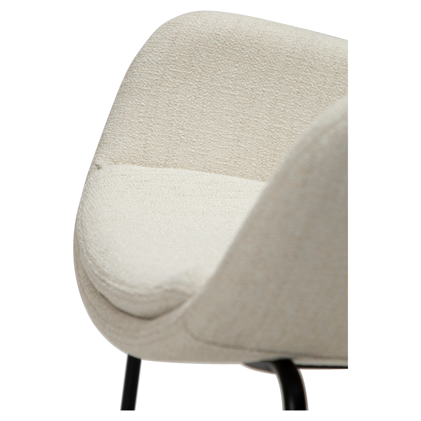 [var:Bezug=Einfach beiger Bouclé-Stoff mit schwarzen Beinen] ZIMMER Sessel