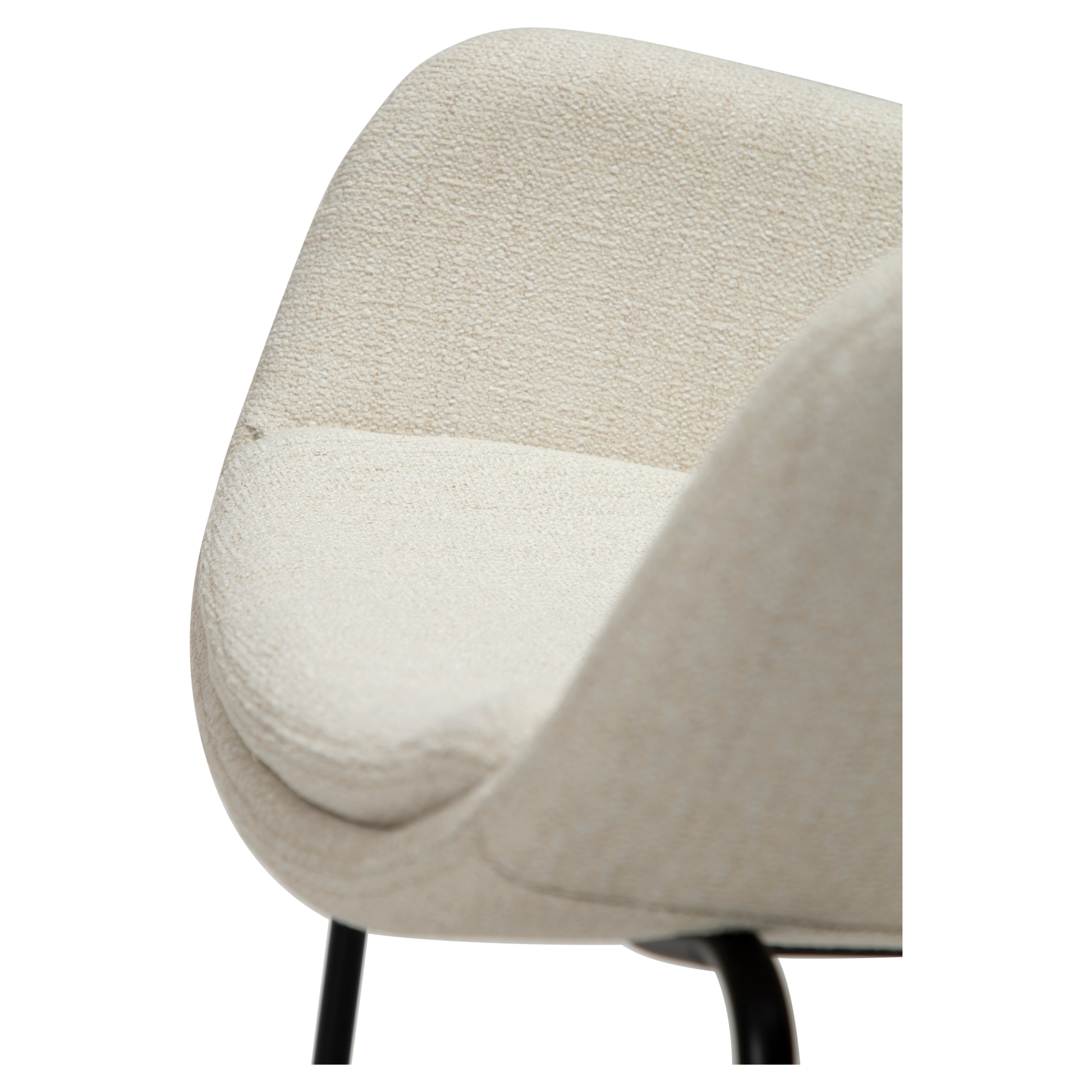 [var:Bezug=Einfach beiger Bouclé-Stoff mit schwarzen Beinen] ZIMMER Sessel