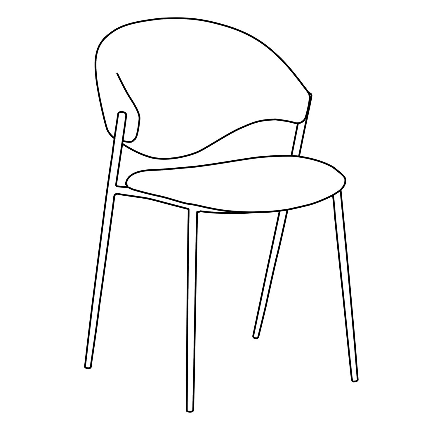 [var:Bezug=ZONE Stuhl, Hauptbraunes Bouclé-Gewebe mit antikem Messingbeinen] ZONE Stuhl