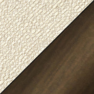 [var:Bezug=ZONE Stuhl, einfaches beiges Bouclé-Gewebe mit antikem Messingbeinen] ZONE Stuhl