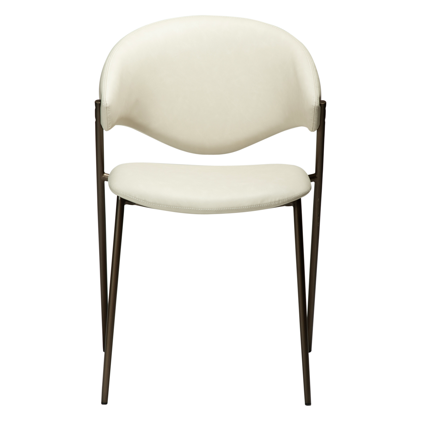 [var:Bezug=Frosted Almond Kunstleder mit antikem Messingbeinen] ZONE Stuhl