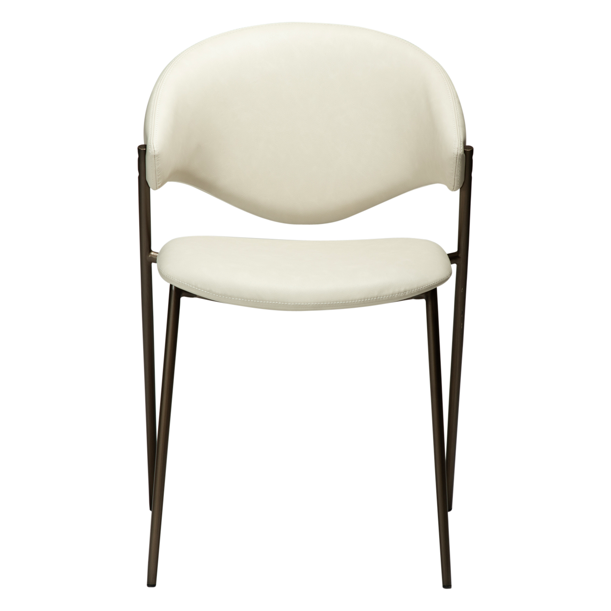 [var:Bezug=Frosted Almond Kunstleder mit antikem Messingbeinen] ZONE Stuhl