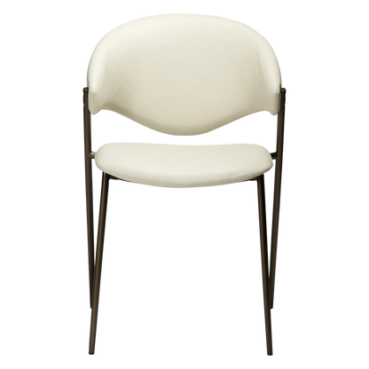 [var:Bezug=Frosted Almond Kunstleder mit antikem Messingbeinen] ZONE Stuhl