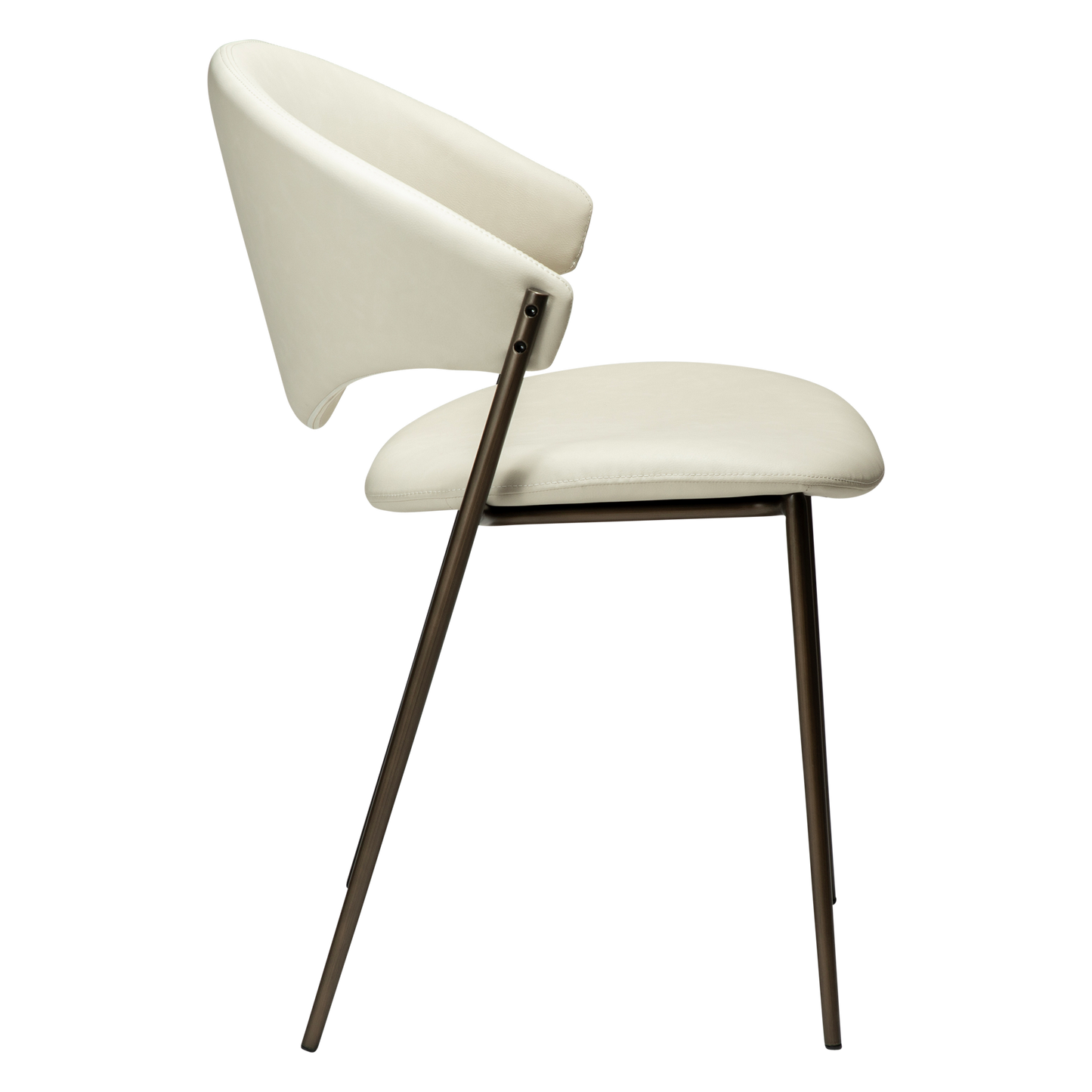 [var:Bezug=Frosted Almond Kunstleder mit antikem Messingbeinen] ZONE Stuhl