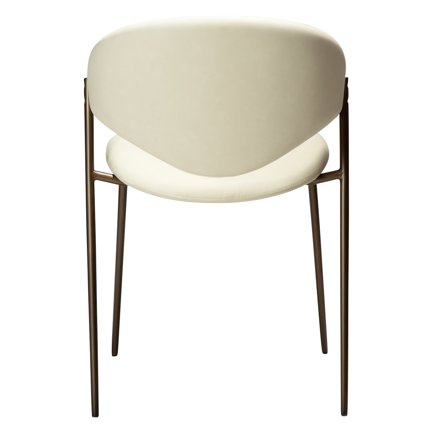 [var:Bezug=Frosted Almond Kunstleder mit antikem Messingbeinen] ZONE Stuhl