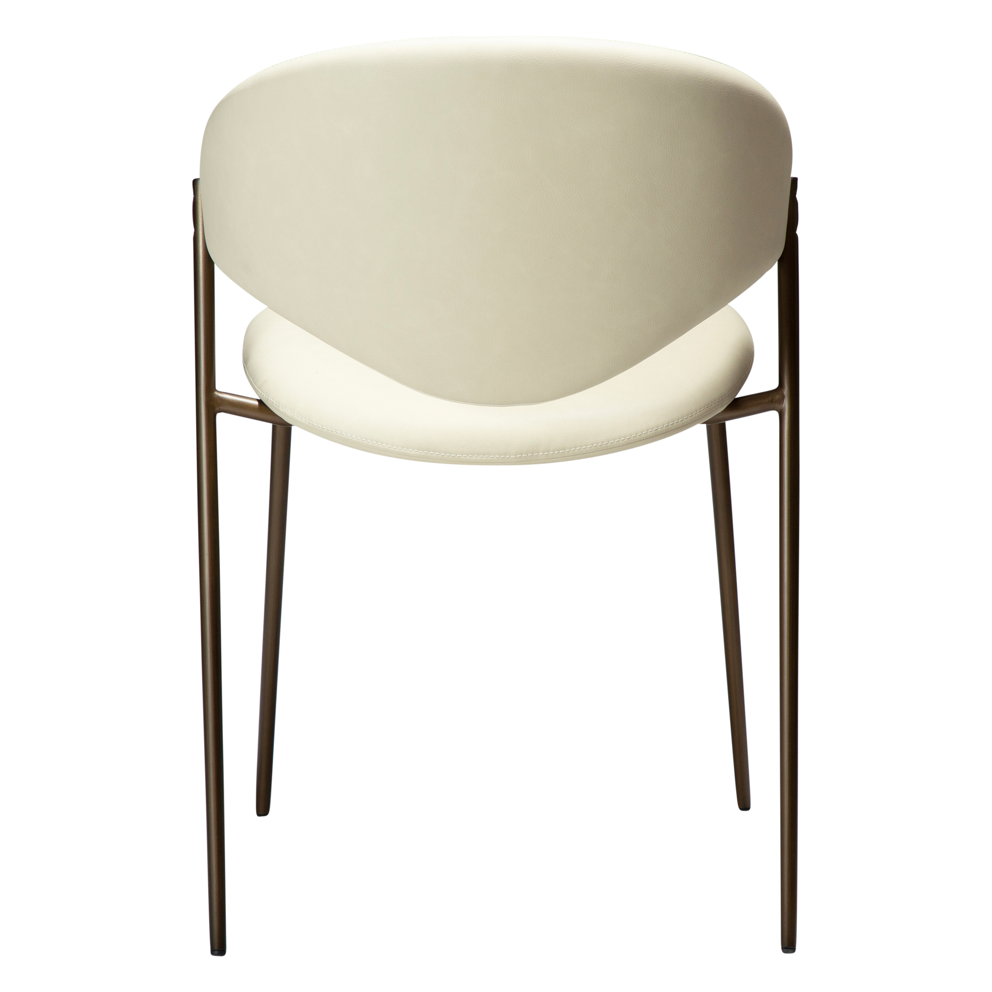 [var:Bezug=Frosted Almond Kunstleder mit antikem Messingbeinen] ZONE Stuhl