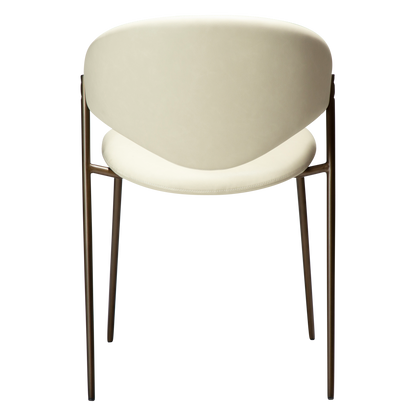 [var:Bezug=Frosted Almond Kunstleder mit antikem Messingbeinen] ZONE Stuhl