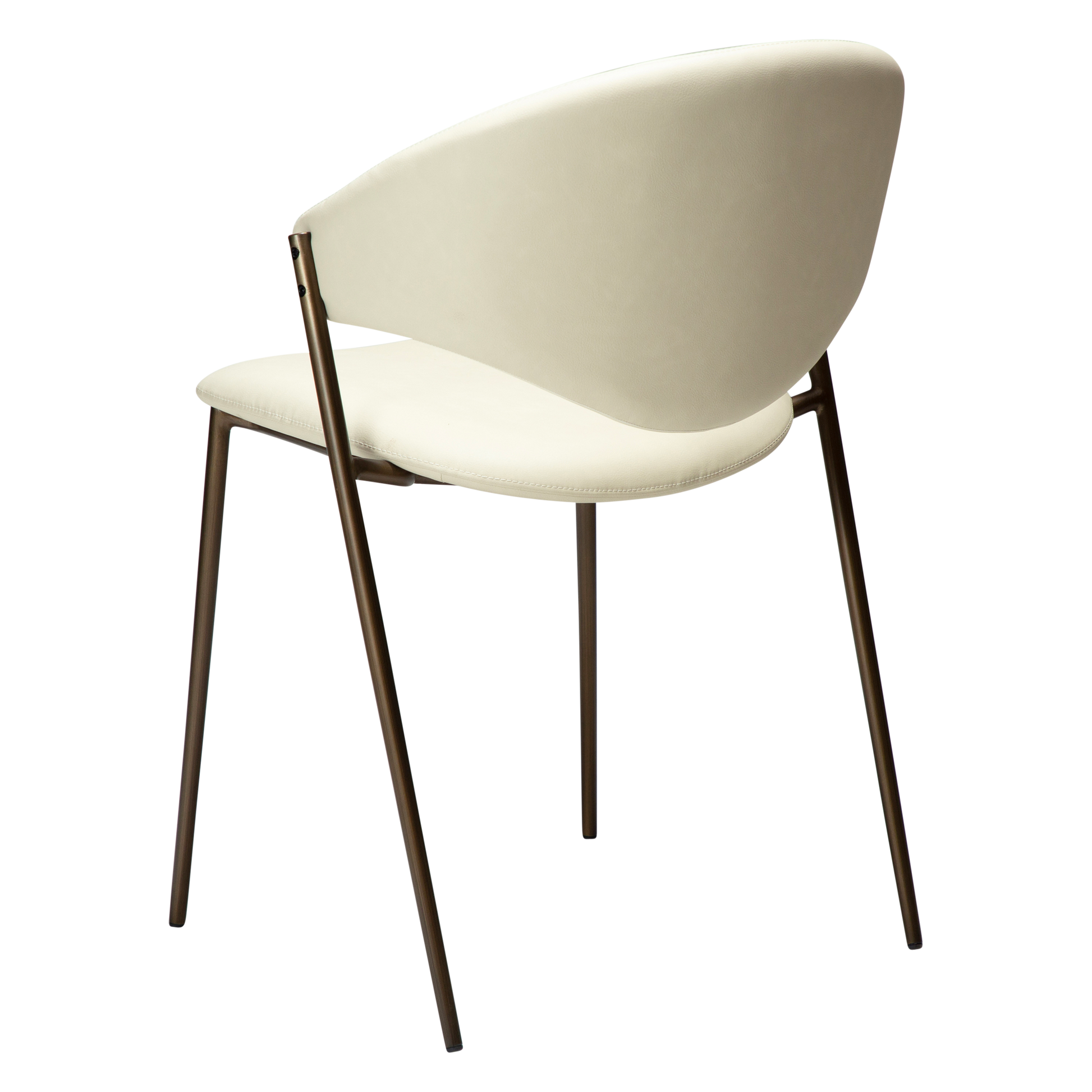 [var:Bezug=Frosted Almond Kunstleder mit antikem Messingbeinen] ZONE Stuhl