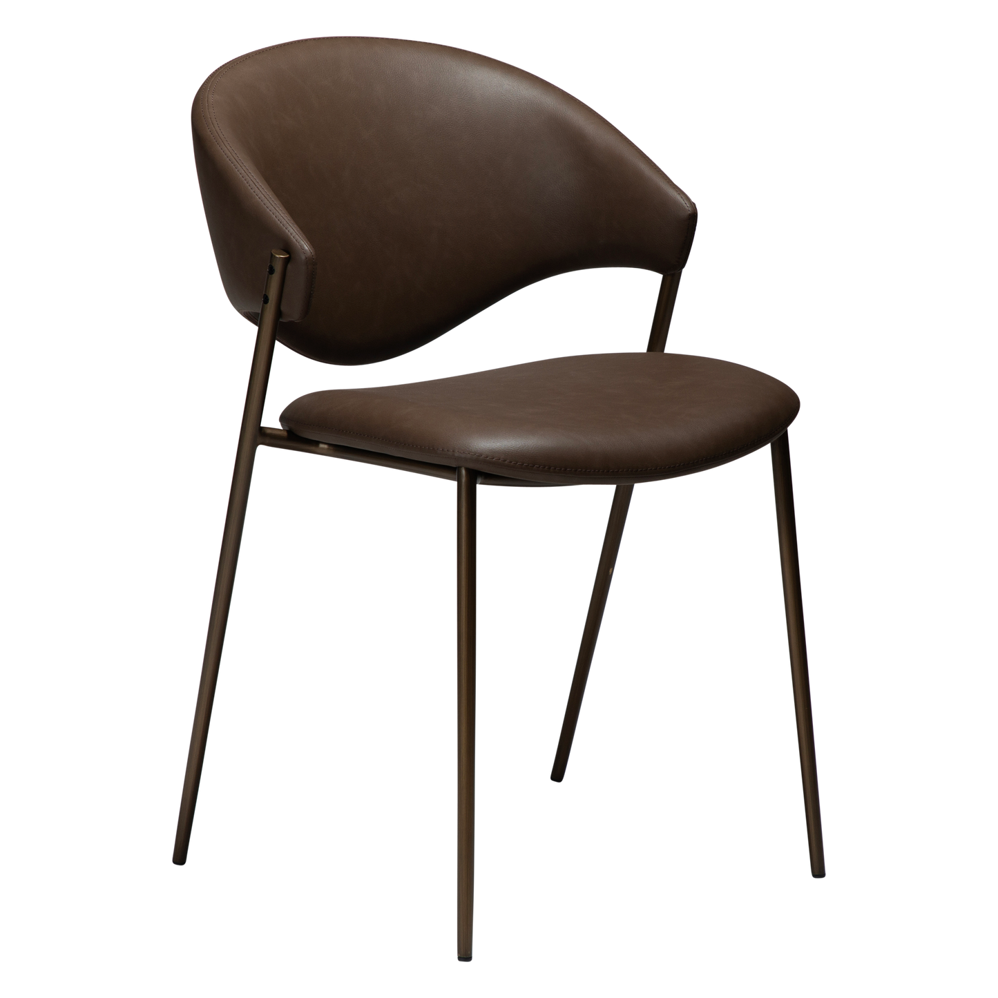 [var:Bezug=Hauptbraunes Kunstleder mit antikem Messingbeinen] ZONE Stuhl