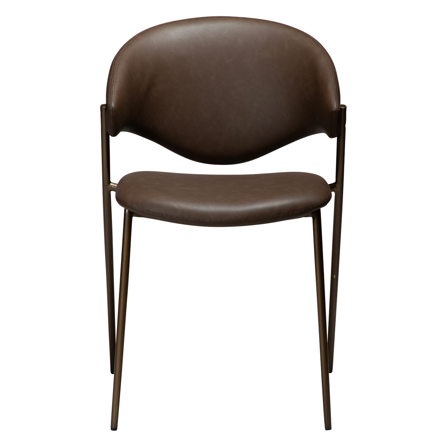 [var:Bezug=Hauptbraunes Kunstleder mit antikem Messingbeinen] ZONE Stuhl