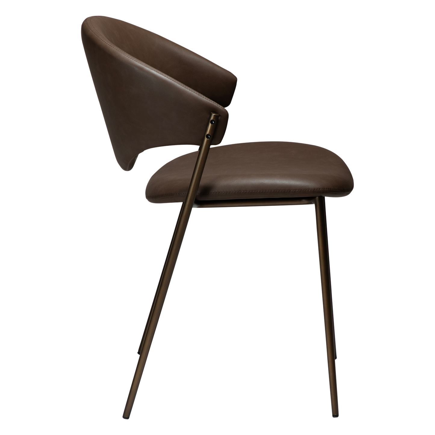 [var:Bezug=Hauptbraunes Kunstleder mit antikem Messingbeinen] ZONE Stuhl