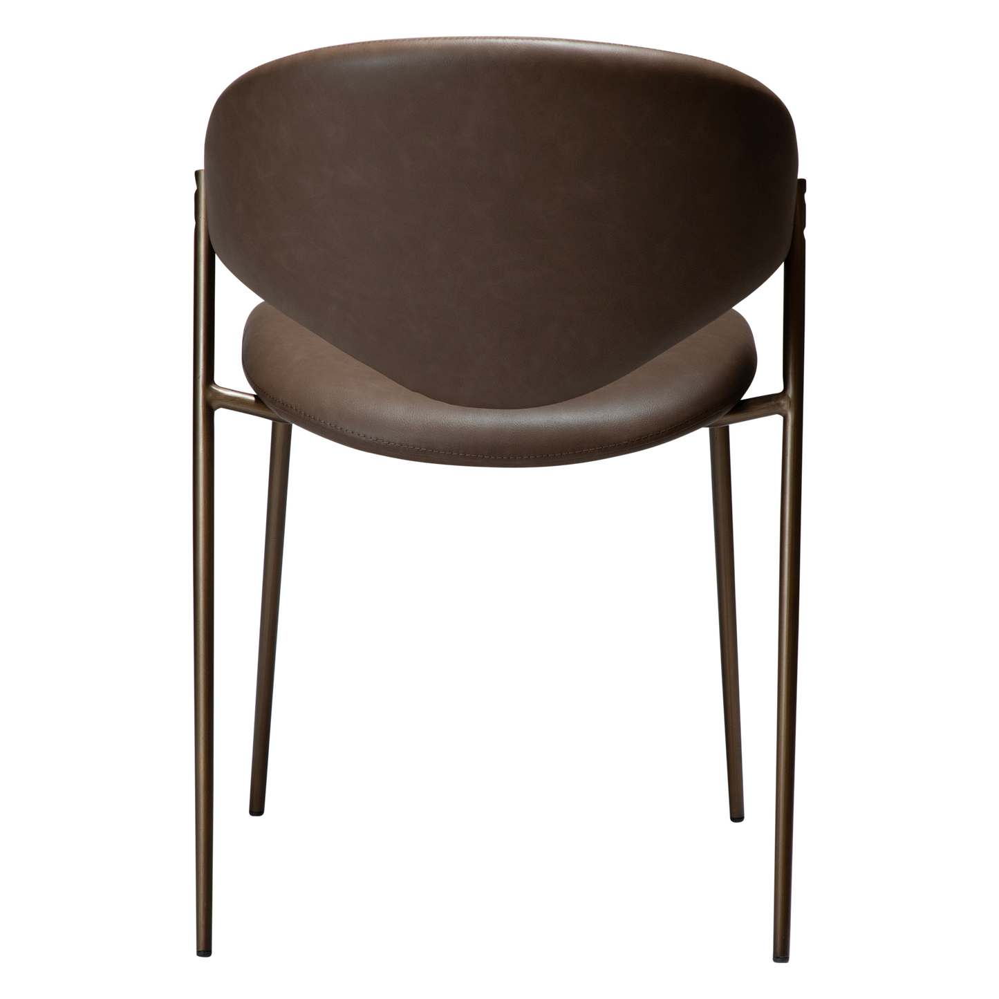 [var:Bezug=Hauptbraunes Kunstleder mit antikem Messingbeinen] ZONE Stuhl