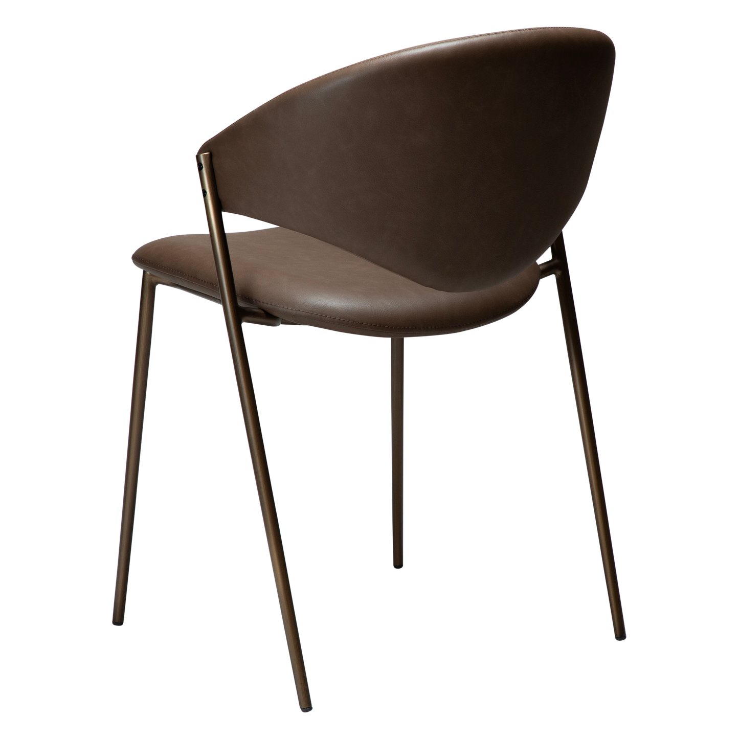 [var:Bezug=Hauptbraunes Kunstleder mit antikem Messingbeinen] ZONE Stuhl