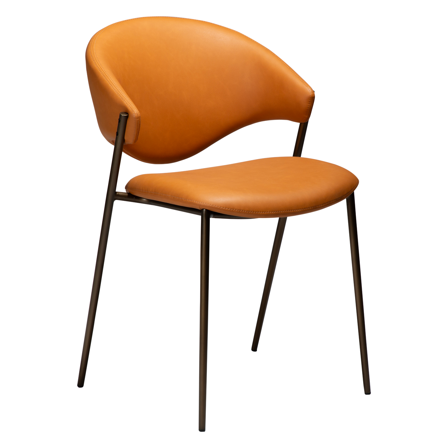 [var:Bezug=Kürbisgewürz Kunstleder mit antikem Messingbeinen] ZONE Stuhl