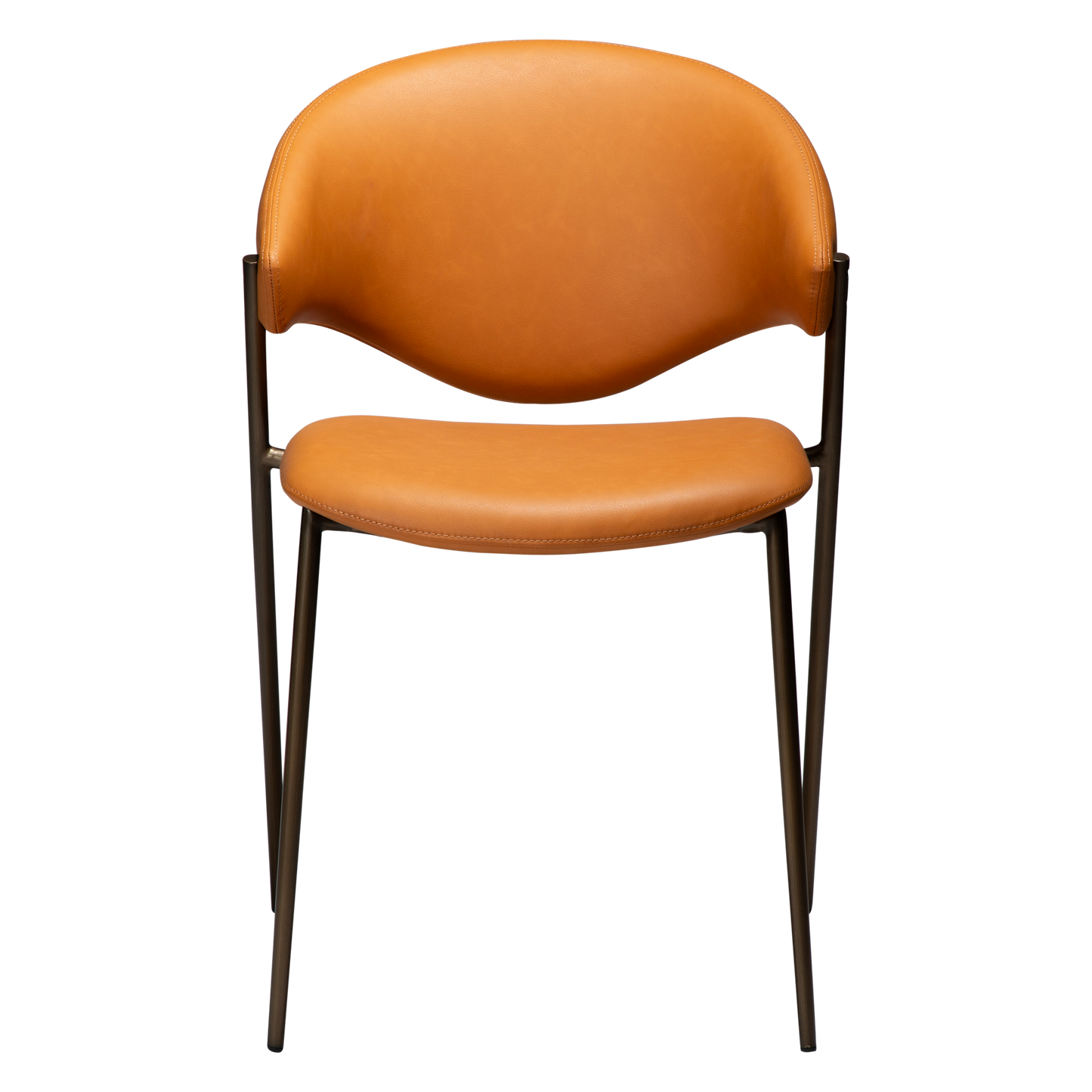 [var:Bezug=Kürbisgewürz Kunstleder mit antikem Messingbeinen] ZONE Stuhl