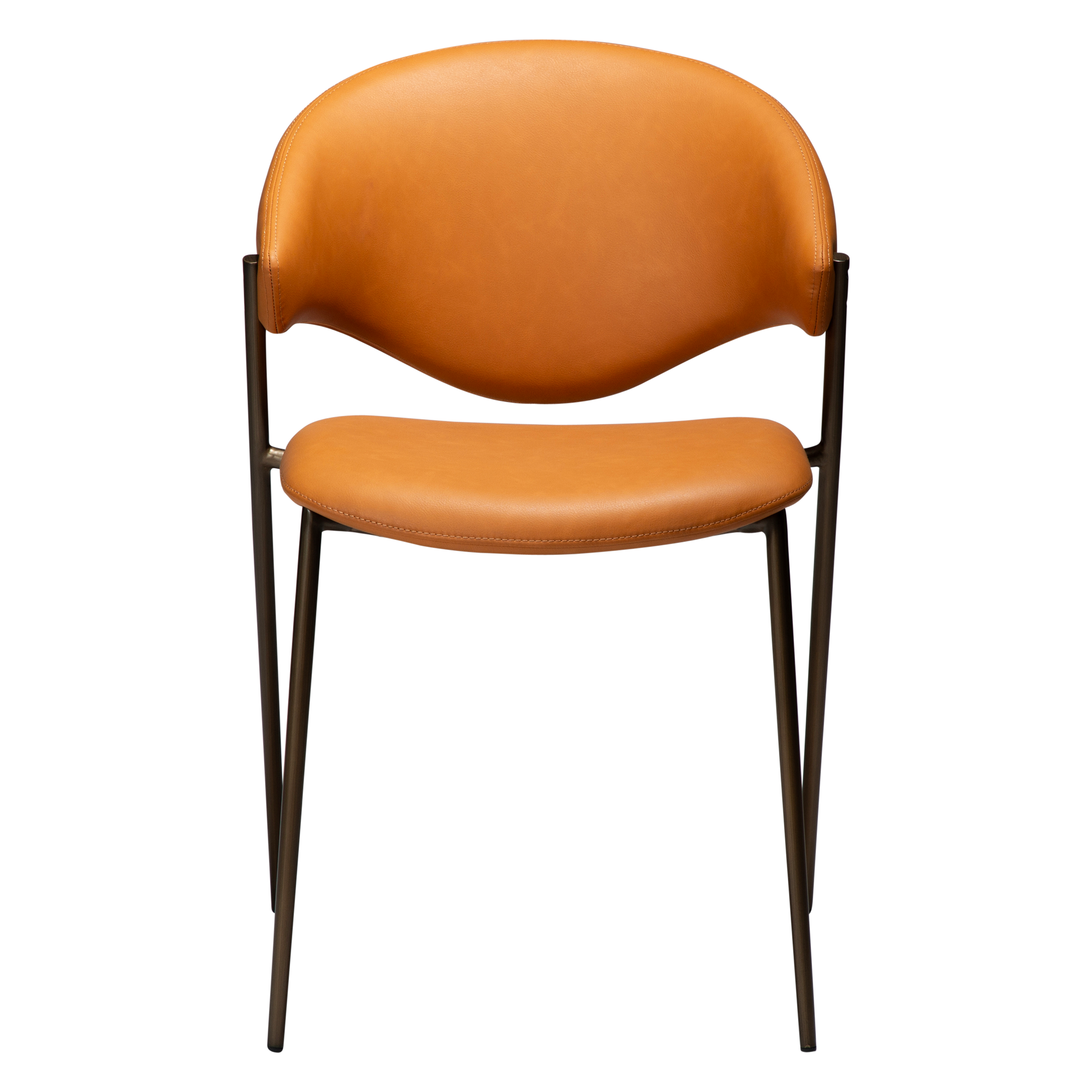 [var:Bezug=Kürbisgewürz Kunstleder mit antikem Messingbeinen] ZONE Stuhl