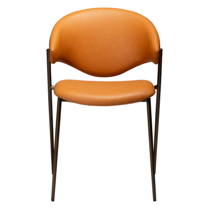 [var:Bezug=Kürbisgewürz Kunstleder mit antikem Messingbeinen] ZONE Stuhl