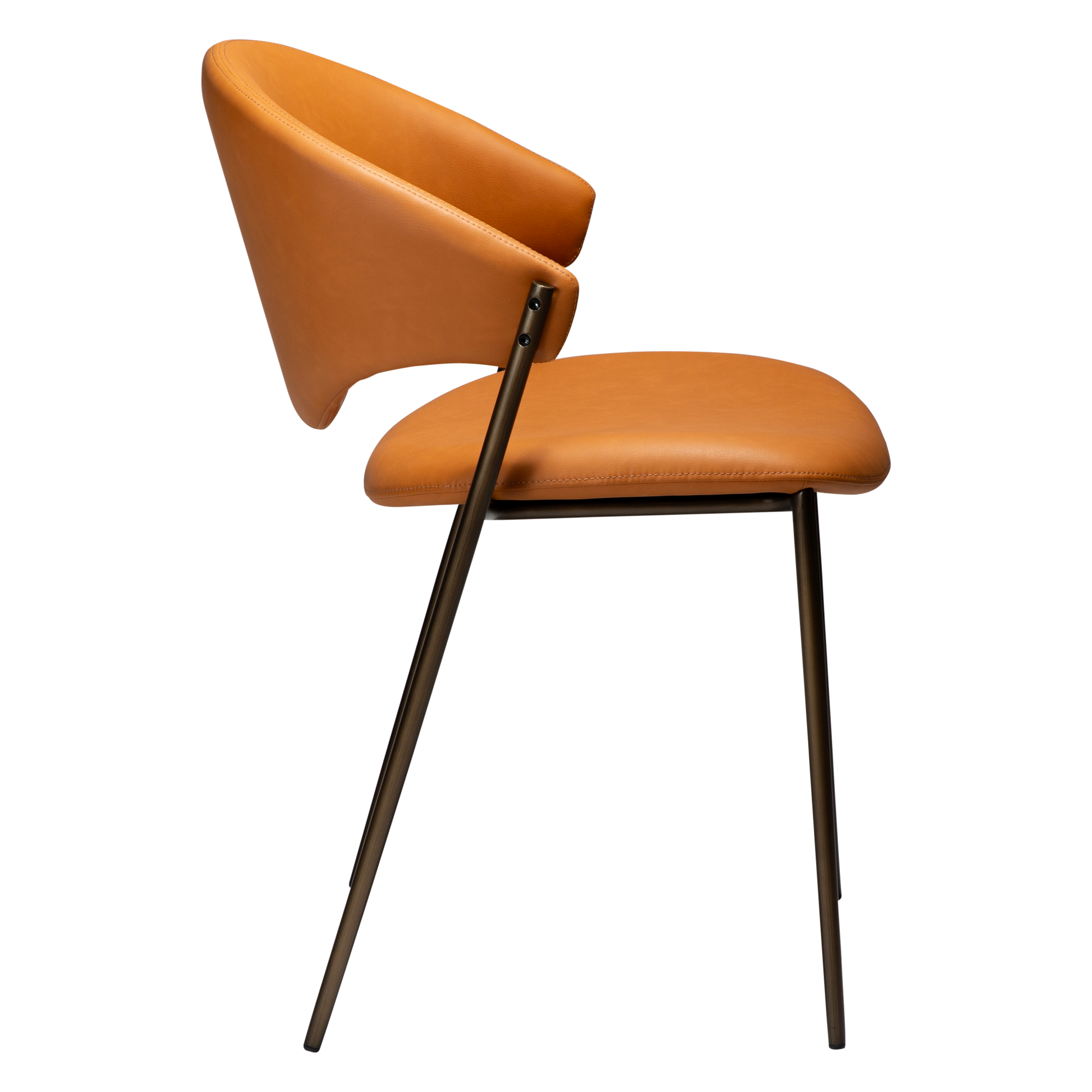 [var:Bezug=Kürbisgewürz Kunstleder mit antikem Messingbeinen] ZONE Stuhl