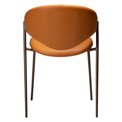 [var:Bezug=Kürbisgewürz Kunstleder mit antikem Messingbeinen] ZONE Stuhl