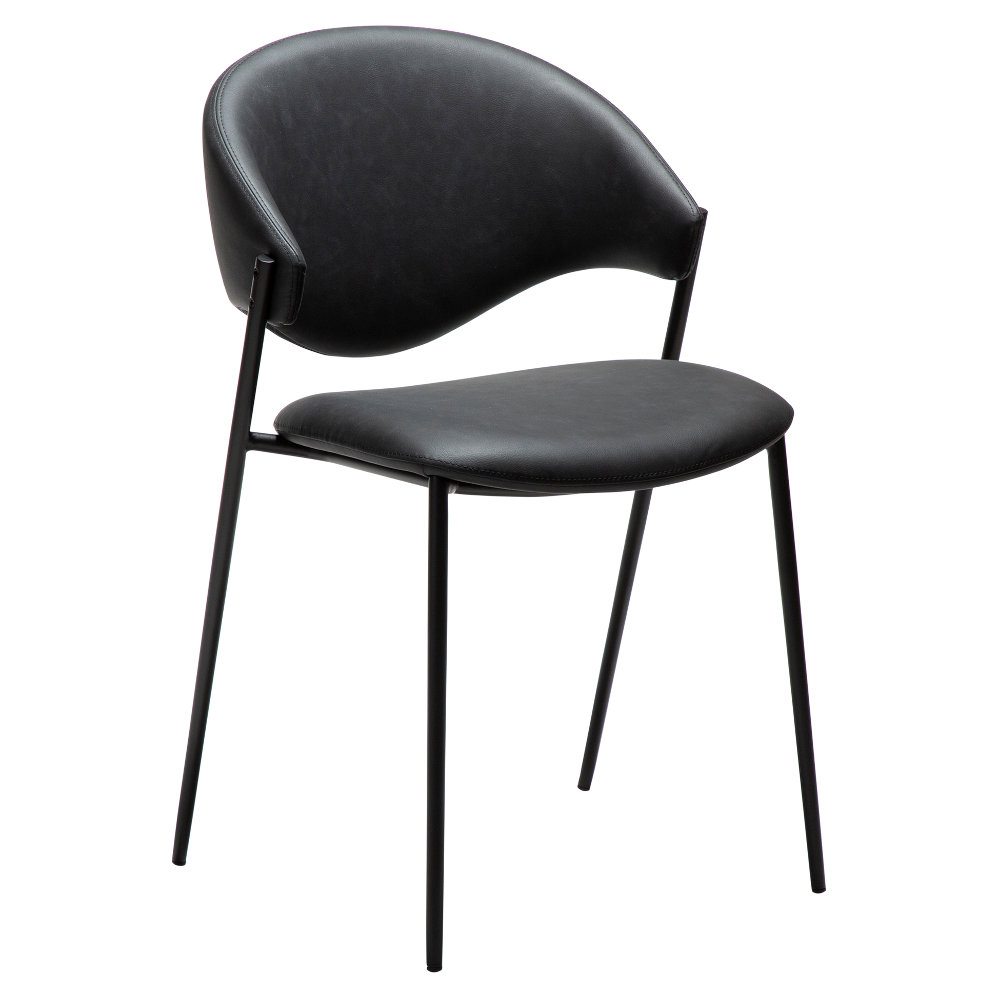 [var:Bezug=Raben-schwarzes Kunstleder mit schwarzen Beinen] ZONE Stuhl